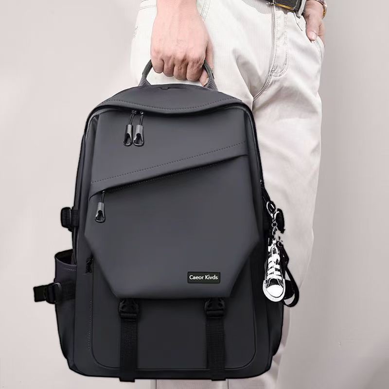 Backpack Men's Double-Shoulder Bag - College Student Fashion Trendy Lightweight Large Capacity Japanese Oxford Cloth Leisure Travel Backpack