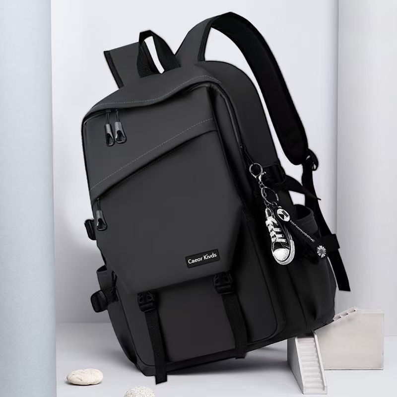 Backpack Men's Double-Shoulder Bag - College Student Fashion Trendy Lightweight Large Capacity Japanese Oxford Cloth Leisure Travel Backpack