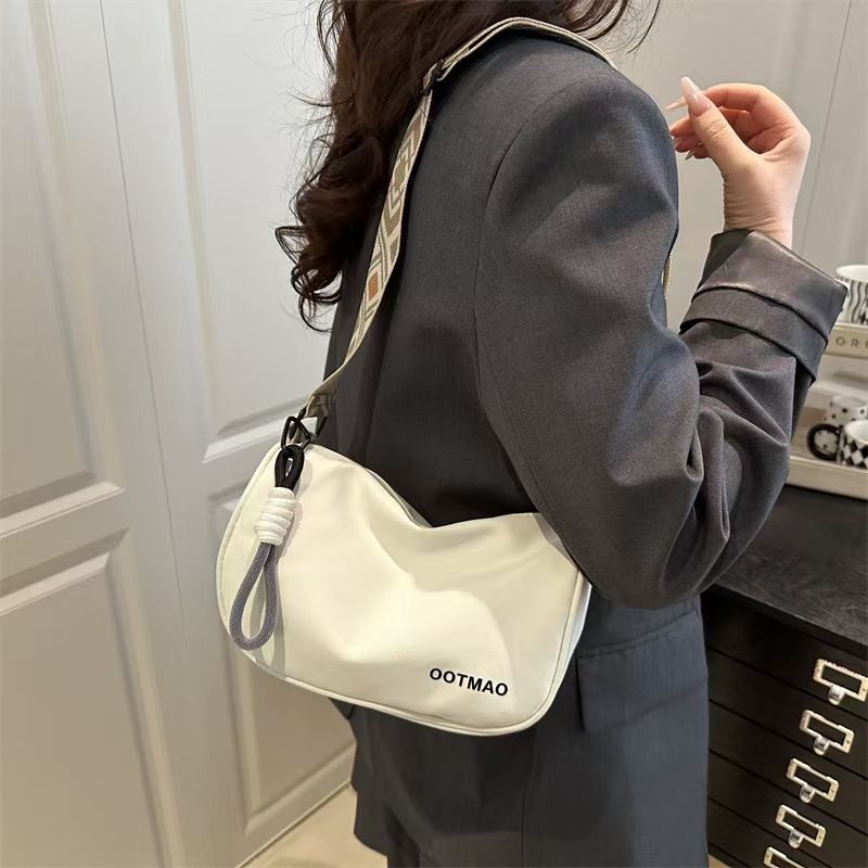 Women's Bag - Casual Crossbody Bag With Wide Shoulder Strap This Is A Trendy Simple Design Bag From This Season It's Like A Boston Bag But With A Unique Design It's A S Small And Exclusive Type Of Bag