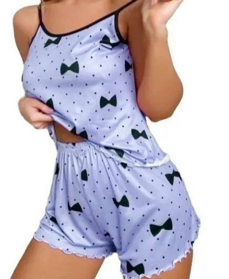 Soft Breathable Women's Sleepwear Set - Butterfly Print Sling Camisole + Elastic Waist Shorts Lounge Pajamas