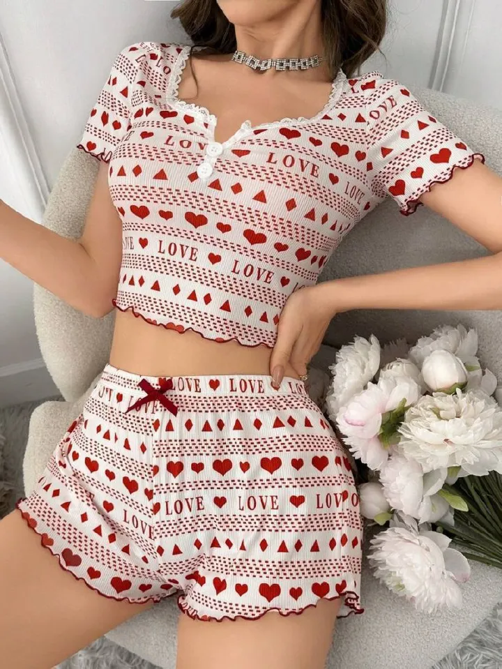 Comfortable Women's Knitted Ribbed Pajama Set Summer New Arrival - Short Sleeve Short Pants Loungewear Sleepwear Soft Fabric for Ladies Home Casual Outfit
