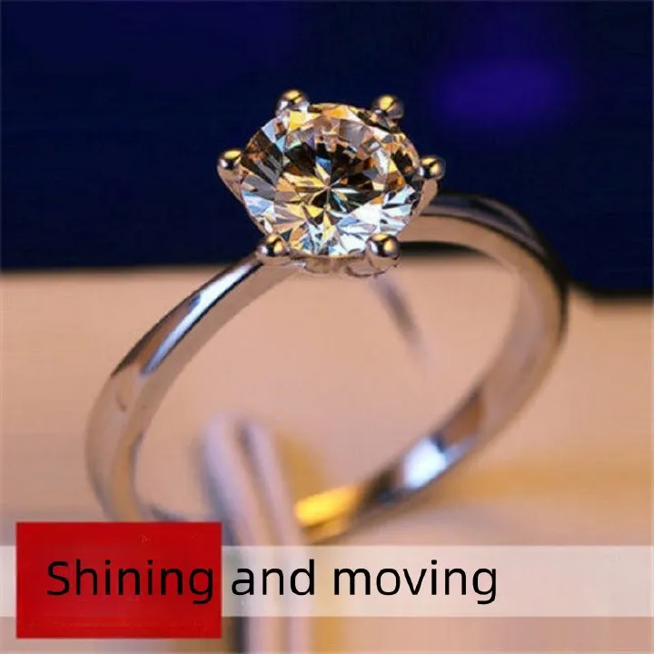 1 Carat Couples Rings | Moissanite Simulant & Zircon Six-Claw Setting | Adjustable Open Design Ring for Women | Fashion Engagement Daily Wear Jewelry for Men