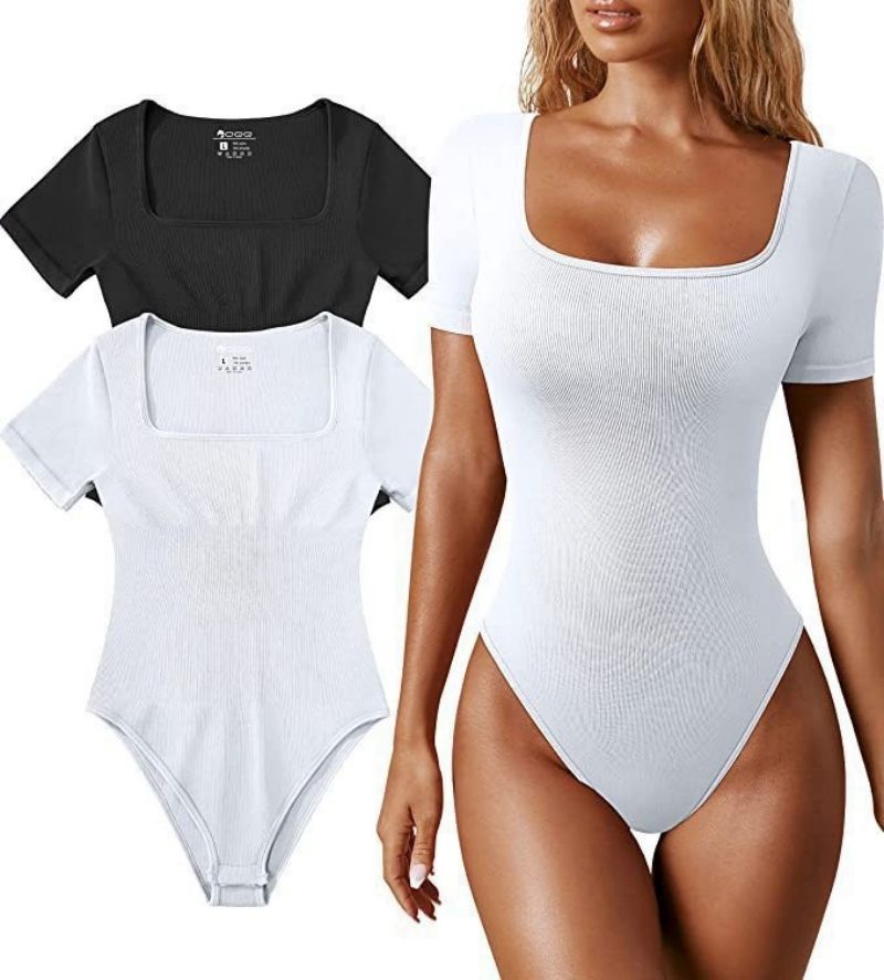 New Arrival Premium High-End Fashion Women's Summer Yoga Unitard Ribbed Short Sleeve Athletic Workout Onesie Training Layering Base Layer Active Bodysuit