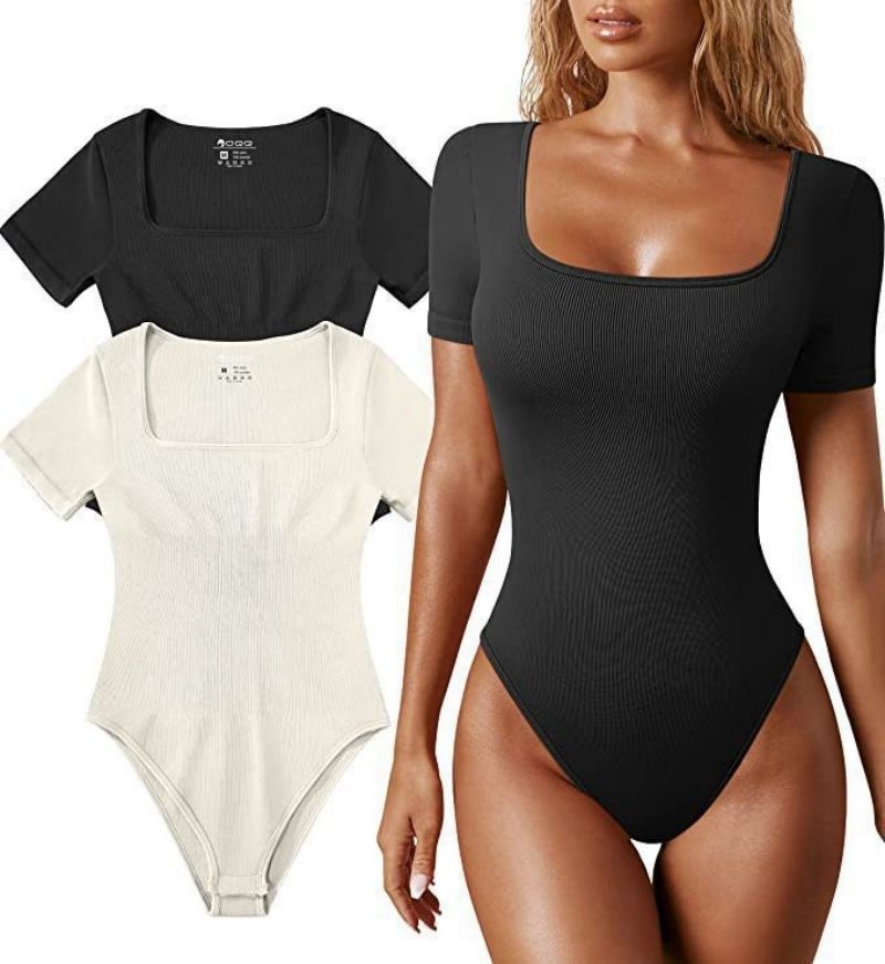 New Arrival Premium High-End Fashion Women's Summer Yoga Unitard Ribbed Short Sleeve Athletic Workout Onesie Training Layering Base Layer Active Bodysuit