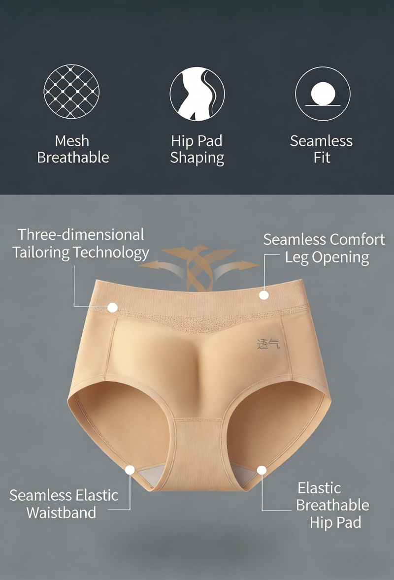 High-end Fashion Women Hip Lifting & Tummy Control Underwear Peach Hip Enhancement Shapewear Panties Sexy Natural Curvy Hip and Waist Shaping Underwear Comfortable Slim Yoga Pants for Ladies Daily