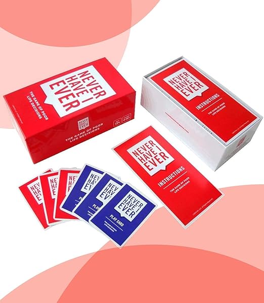 PREMIUM Never Have I Ever Card Game - Party Game of Poor Life Decisions - Ages 18 and Up – The Classic Viral Hilarious and Funny Icebreaker for Adults - 4-12 Players