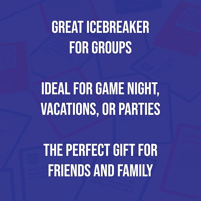 PREMIUM Never Have I Ever Card Game - Party Game of Poor Life Decisions - Ages 18 and Up – The Classic Viral Hilarious and Funny Icebreaker for Adults - 4-12 Players