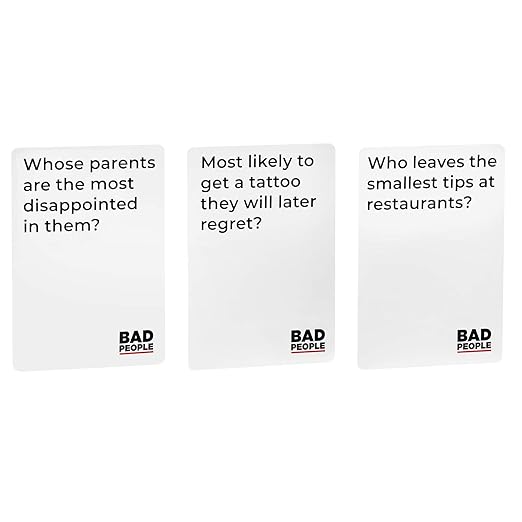 PREMIUM Bad People Party Card Game for Adult (Pack of 1) Family Card Game for Adult (Ages: 18 Years & Up; Players: 3-10)
