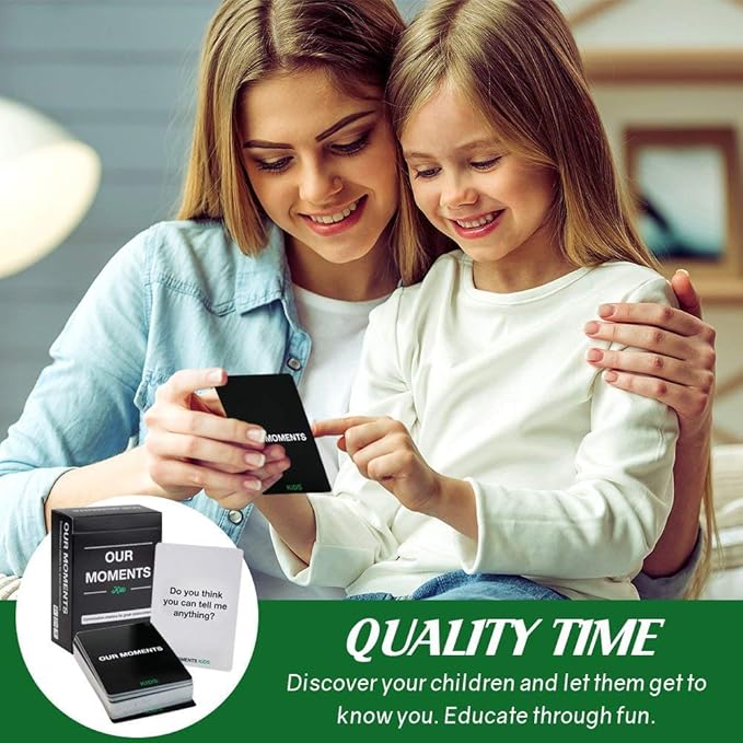 FRIENDLY Our Moments Kids: 100 Conversation Starter Cards for Families and Kids - Relationship Building - Car Travel, Road Trip & Card Game for Healthy Loving Family - Questions for Family Activities