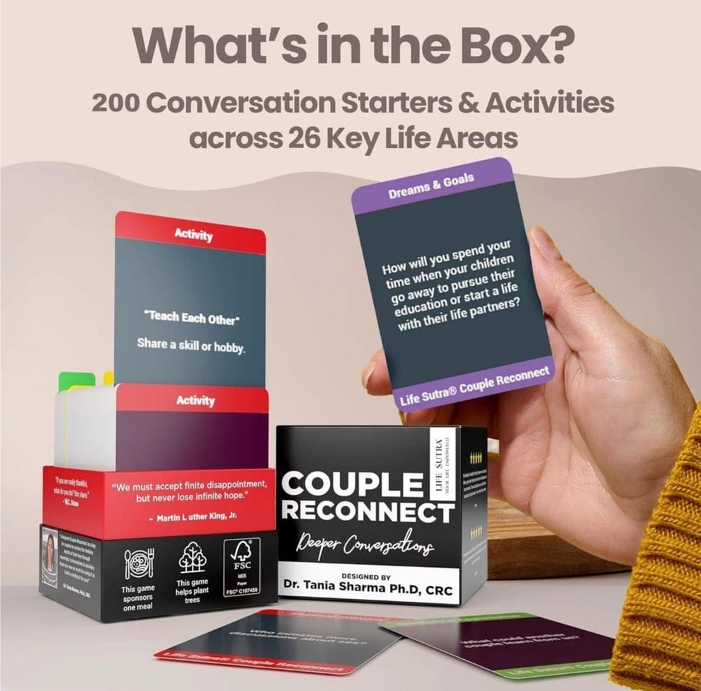 LUXURY Couple Reconnect  – 200 Conversation Starter Card Game | Fun & Meaningful Relationship Building Game for Couples | Deep Questions for Two Players