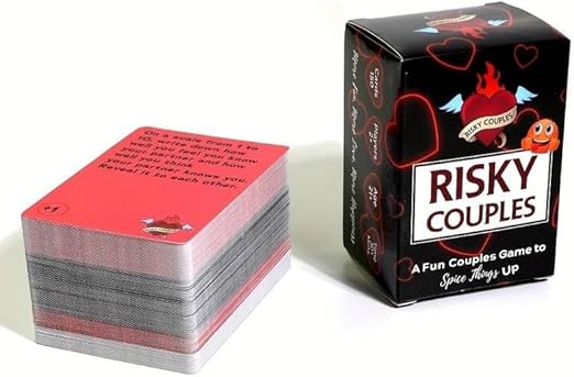 ROMANTIC Risky Couples - Fun Date Night Card Game: 150 Exciting Dares & Questions for Partners. Perfect for Romantic Anniversaries, Valentine's Day, and Gifts for Couples