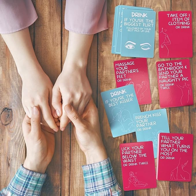 ROMANTIC Excited and Exhausted Couples Card Game - Drinking Game & Fun Gift Idea for Adults - Excited & Exhausted