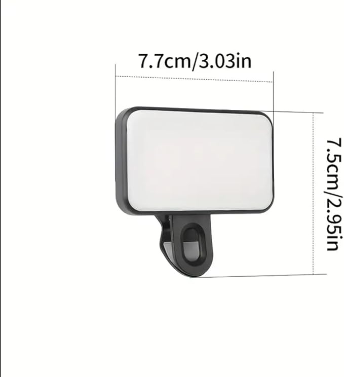 PORTABLE LED Phone Light, Universal Clip-On Mini Video Light, 7.5cm x 3.03cm, Compatible with Smartphones, Mobile Photography Lighting