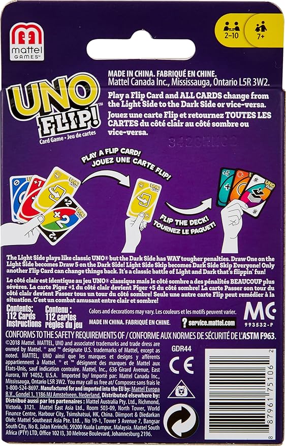ENJOYABLE Uno Flip! Family Card Game, with 112 Cards, Makes a Great Game for 7 Year Olds and Up