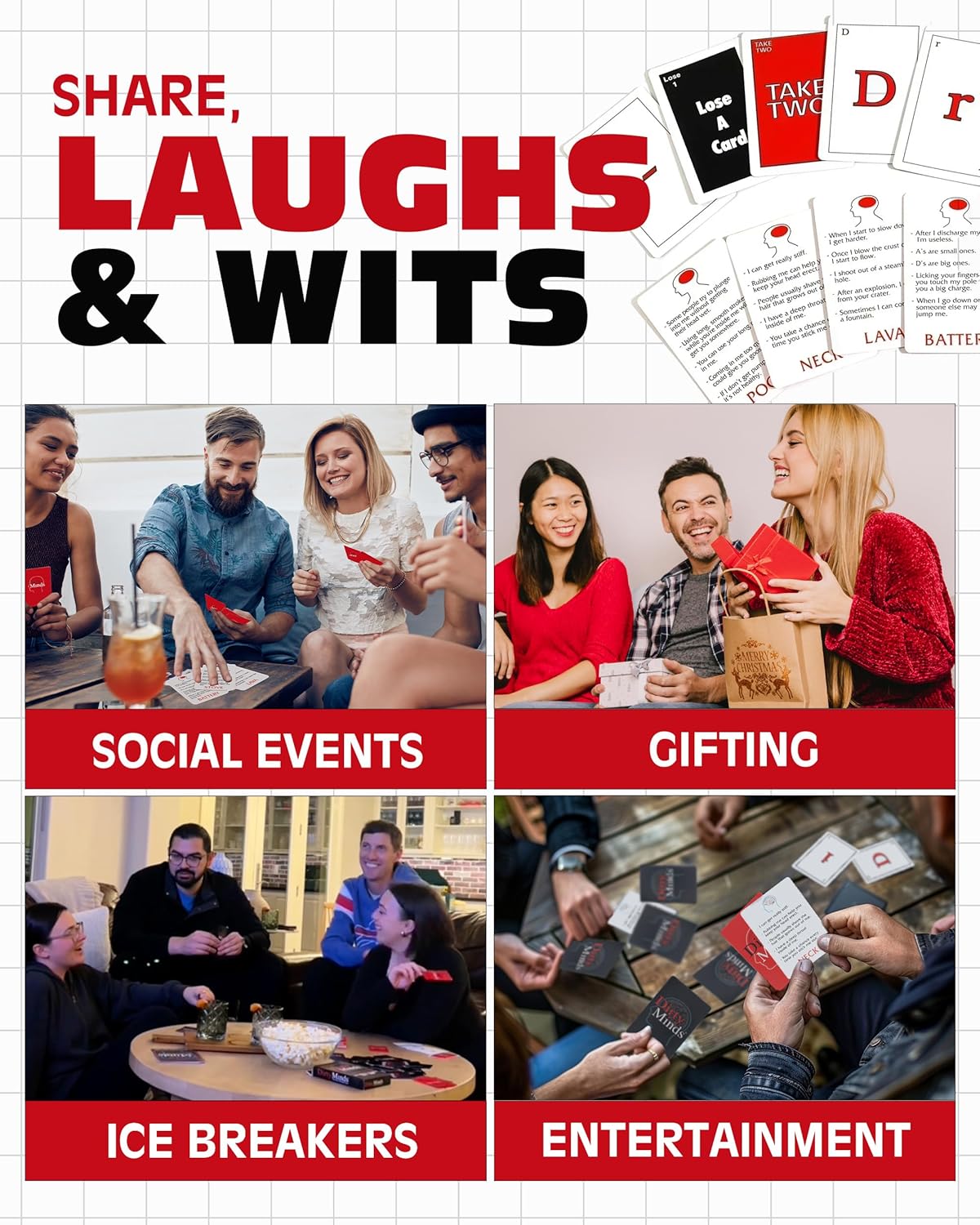 EXCITING Dirty Minds Card Game for Adults, Party Game for Couples Date Night and Bachelorette Parties