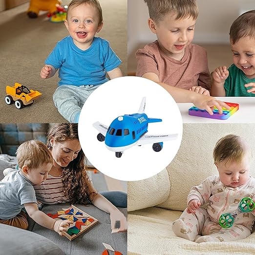 INNOVATIVE Transport Cargo Airplane Aeroplane Toy, Kids Toys Plane Playset, DIY Friction Powered Educational Toy Gifts for Boys & Girls Age 3-6