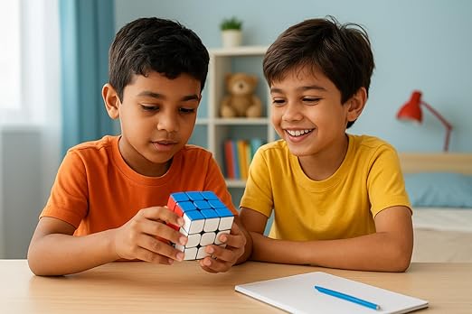 PREMIUM 3x3x3 Speed Cube,Stickerless Magic Cube,Smooth Turning Puzzle Box with Anti-Sticky Design,The Most Educational Toy to Effectively Improve Your Child's Concentration and Responsiveness
