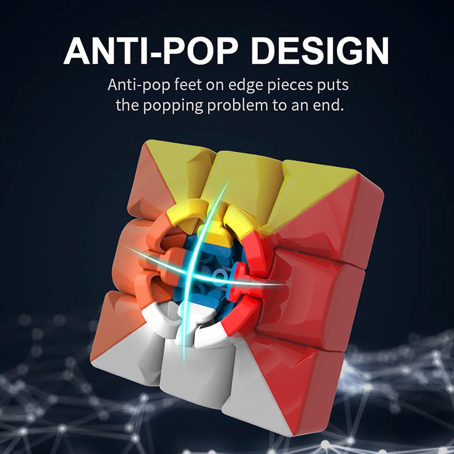 PREMIUM 3x3x3 Speed Cube,Stickerless Magic Cube,Smooth Turning Puzzle Box with Anti-Sticky Design,The Most Educational Toy to Effectively Improve Your Child's Concentration and Responsiveness