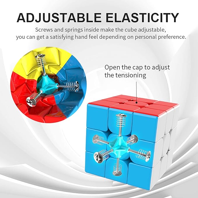 PREMIUM 3x3x3 Speed Cube,Stickerless Magic Cube,Smooth Turning Puzzle Box with Anti-Sticky Design,The Most Educational Toy to Effectively Improve Your Child's Concentration and Responsiveness