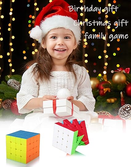 PREMIUM Speed Cube 4x4 Speed Magic Cube Stickerless 4x4 4x4x4 Smooth Magic Cube 3D Twist Brain Teasers Stocking Filler Toy