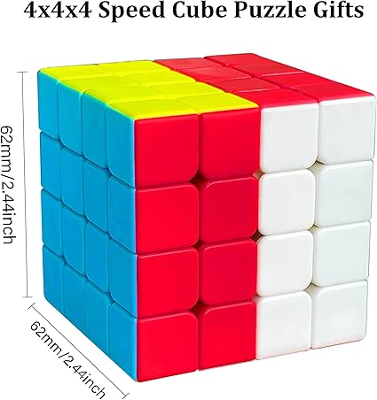 PREMIUM Speed Cube 4x4 Speed Magic Cube Stickerless 4x4 4x4x4 Smooth Magic Cube 3D Twist Brain Teasers Stocking Filler Toy