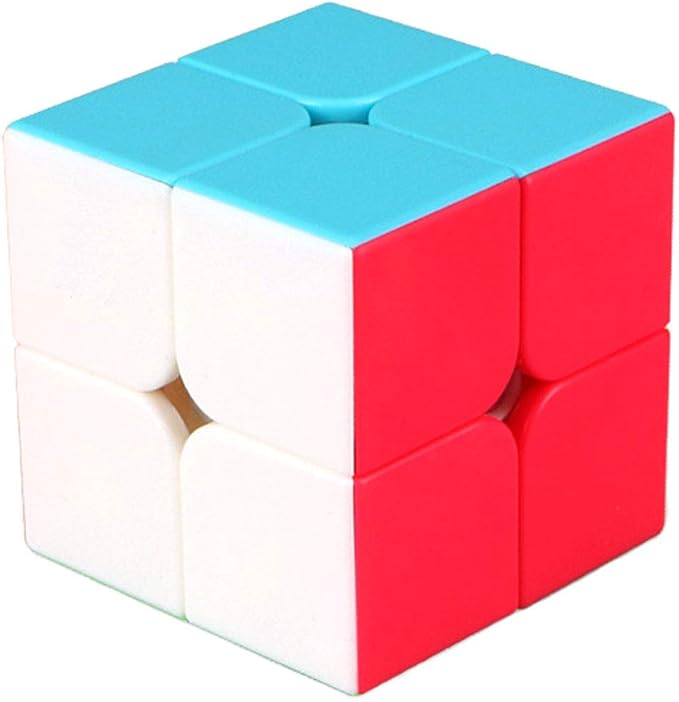 PREMIUM Speed Cube 2X2X2 No Stickers Magic Cube Puzzle Toy for Kids & Adults (Colorful) Ball-Core Speed Cube Stickerless Puzzle