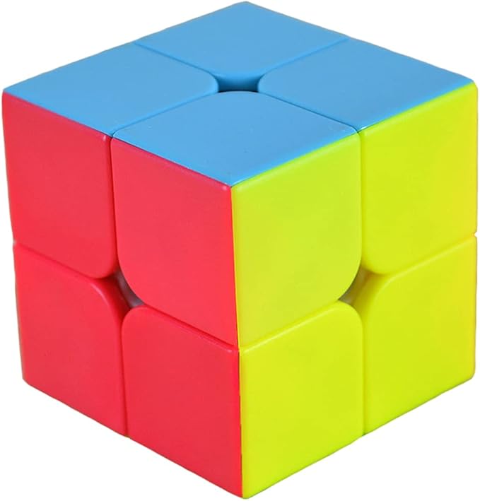 PREMIUM Speed Cube 2X2X2 No Stickers Magic Cube Puzzle Toy for Kids & Adults (Colorful) Ball-Core Speed Cube Stickerless Puzzle