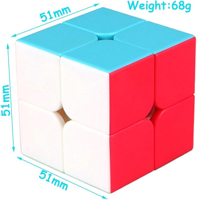 PREMIUM Speed Cube 2X2X2 No Stickers Magic Cube Puzzle Toy for Kids & Adults (Colorful) Ball-Core Speed Cube Stickerless Puzzle