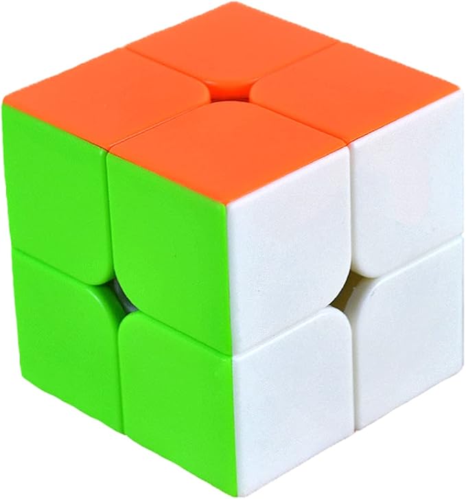 PREMIUM Speed Cube 2X2X2 No Stickers Magic Cube Puzzle Toy for Kids & Adults (Colorful) Ball-Core Speed Cube Stickerless Puzzle