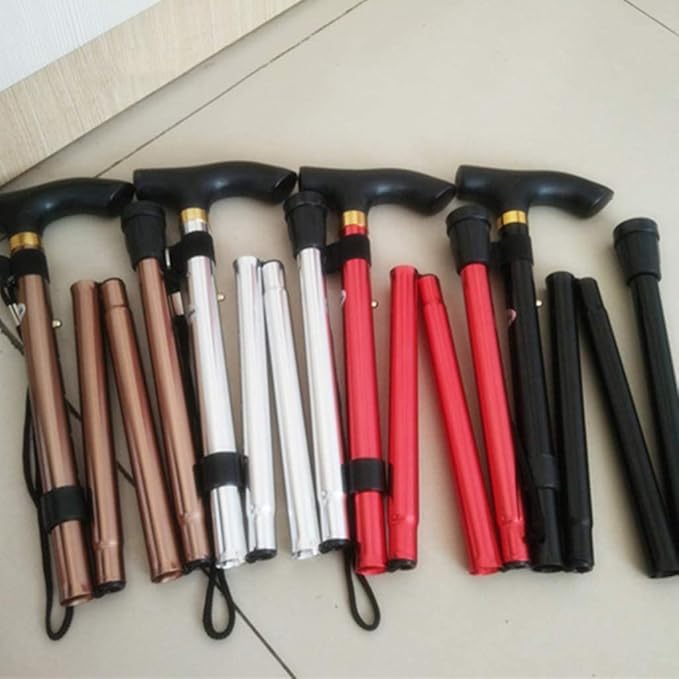 PREMIUM Foldable Walking Stick Booster Ultralight Trekking Pole Telescopic Walking Stick Outdoor Travel Aluminum Crutches Parent's Gift