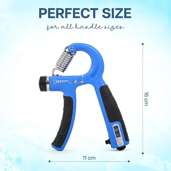 ADJUSTABLE Handgrip with Counter for Men, Women & Kids | Hand Gripper Equipment for Gym & Home Workout | Adjustable Resistance Up To 60 Kg | Power Gripper For Finger, Forearm (Green)