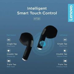 Lenovo Airpods/Earbuds/Earphones/Earpods/Headphones Thinkplus HT38, Pro 2 Buds 2 Pro Bluetooth Airpods, Mini Headset, Touch Control, 9D Stereo Noise Reduction, Heavy Bass, TWS Bluetooth-compatible 5.0