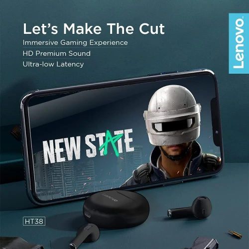 Lenovo Airpods/Earbuds/Earphones/Earpods/Headphones Thinkplus HT38, Pro 2 Buds 2 Pro Bluetooth Airpods, Mini Headset, Touch Control, 9D Stereo Noise Reduction, Heavy Bass, TWS Bluetooth-compatible 5.0