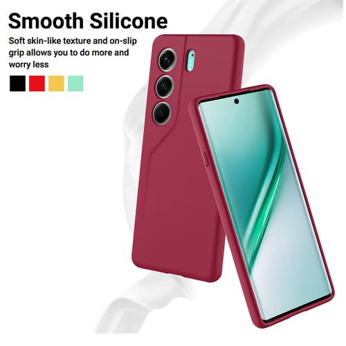 Tecno Camon 40 Pro Original Premium Silicone Maroon Heavy Duty Phone Case/ Back Cover