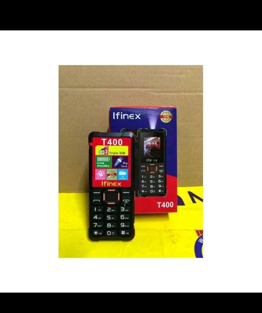 IFINEX T400 TRIPLE SIM CARD FEATURE PHONE WITH Bluetooth /Wireless FM/SD Slot T 400 kabambe/katululu/mulika mwizi/button feature phone