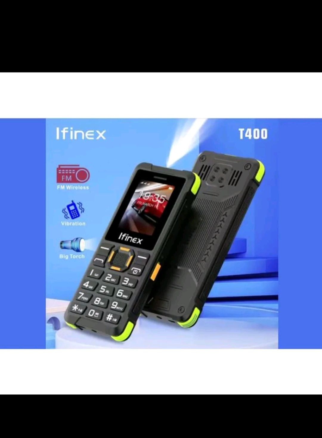 IFINEX T400 TRIPLE SIM CARD FEATURE PHONE WITH Bluetooth /Wireless FM/SD Slot T 400 kabambe/katululu/mulika mwizi/button feature phone