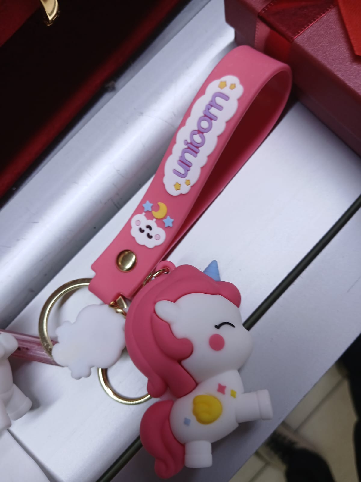 New Cartoon Keychain Keys Creative Rainbow Horse Car Key Ring Charm Women Bag Pendant Keyfob Holder Kids Gifts key holder key chain