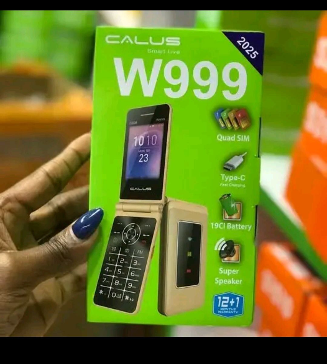 [NEW ARRIVAL]CALUS W999, QUAD SIM(4 SIM CARDS), SUPER SPEAKER, TORCH, LARGE DISPLAY,TYPE C FAST CHARGE,BIG BATTERY 19Cl, FLIP PHONE