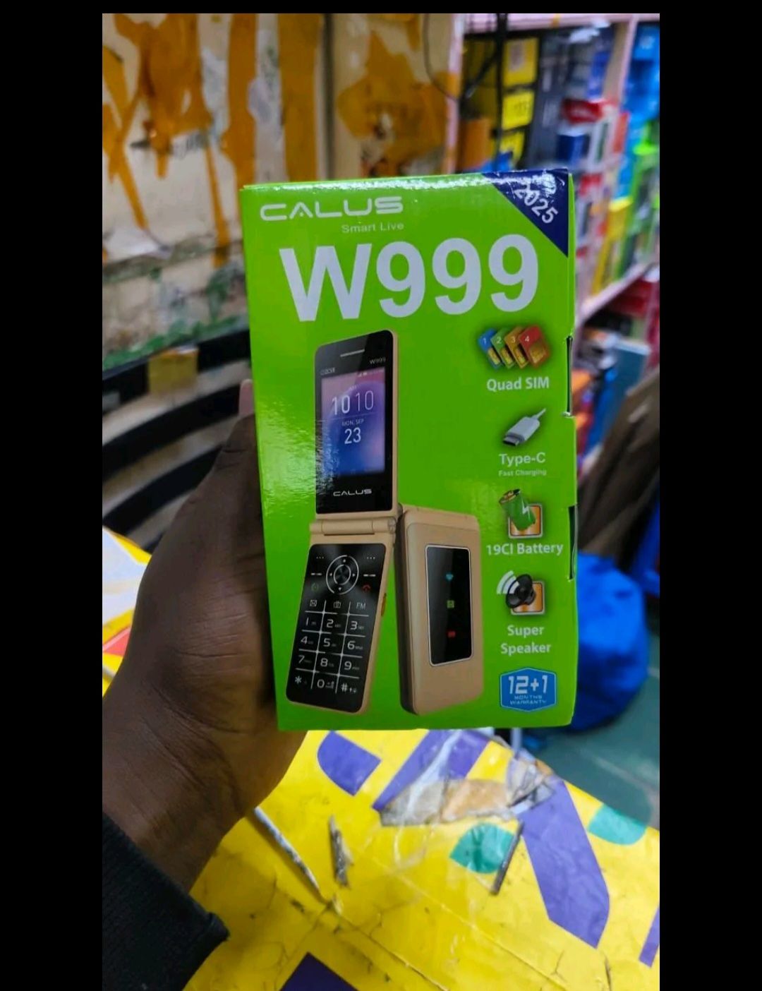 [NEW ARRIVAL]CALUS W999, QUAD SIM(4 SIM CARDS), SUPER SPEAKER, TORCH, LARGE DISPLAY,TYPE C FAST CHARGE,BIG BATTERY 19Cl, FLIP PHONE