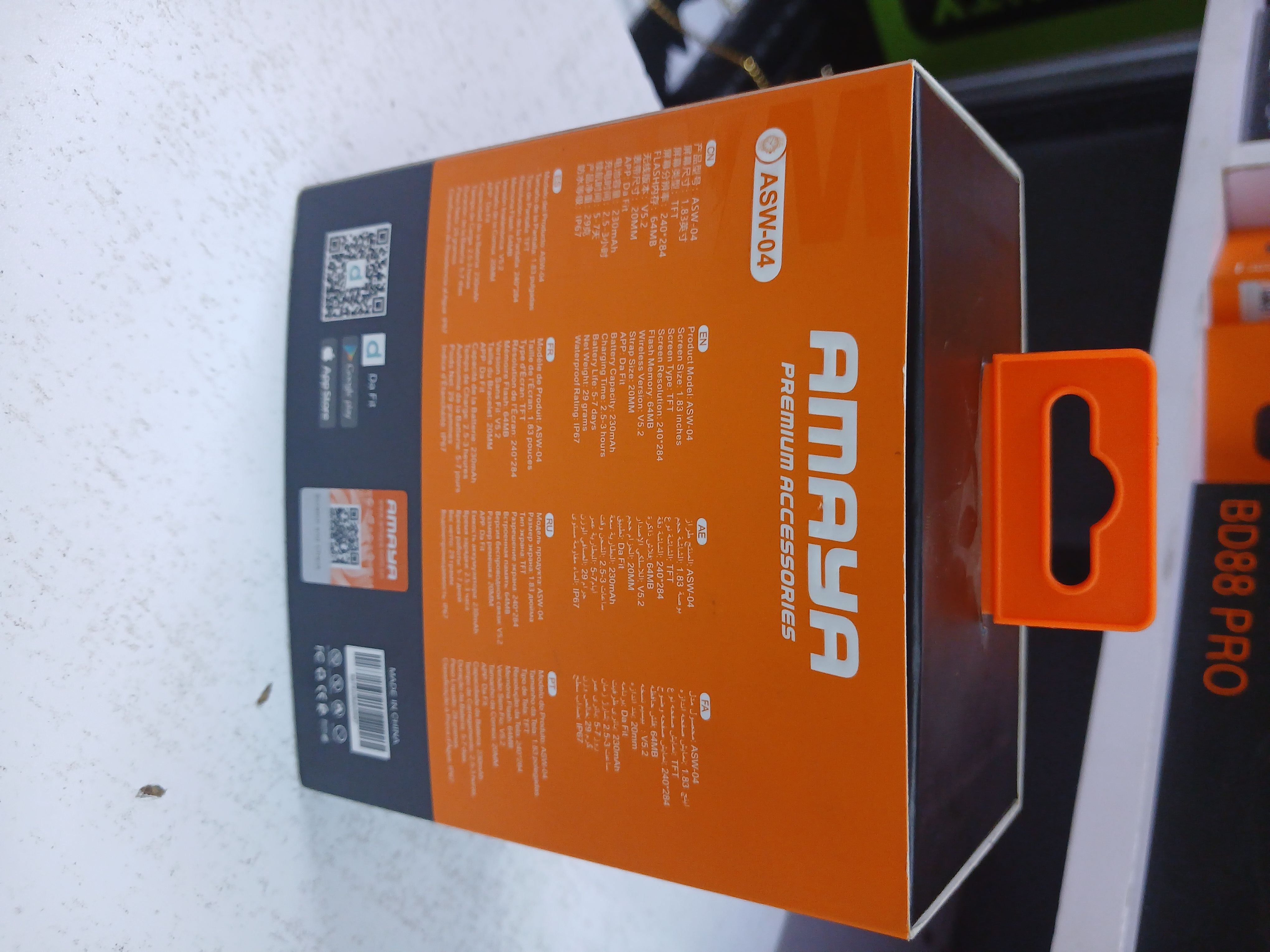 AMAYA WATCH LITE ASW-04 , 1.83" LCD DISPLAY, IP67 WATER AND DUST PROOF, 240mAh BATTERY CAPACITY, WITH SPORTS MODES, HEART RATE MONITOR, BLOOD OXYGEN MONITOR , BLUETOOTH  CALLING AND SLEEP TRACKING.