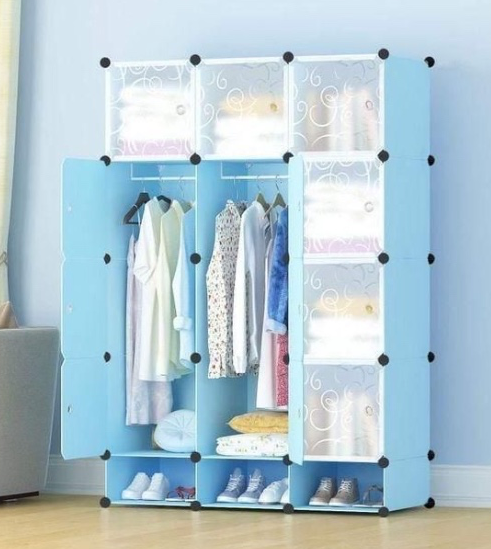 3 Columns Plastic Clothes Portable Wardrobe Closet Storage Shelf With Shoes Storage Box for Books Clothes Toys Sundries Space Saving Household Organizer