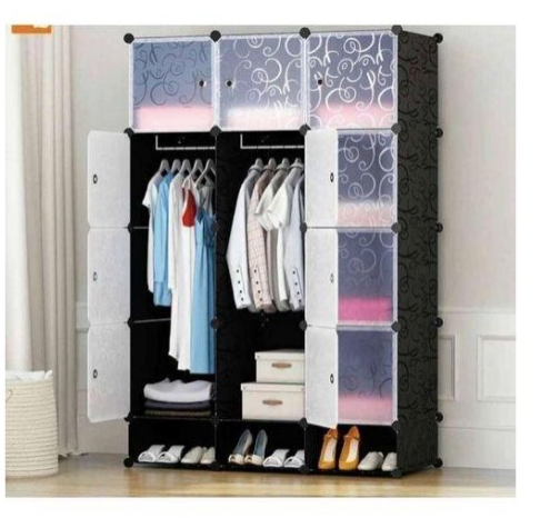 3 Columns Plastic Clothes Portable Wardrobe Closet Storage Shelf With Shoes Storage Box for Books Clothes Toys Sundries Space Saving Household Organizer
