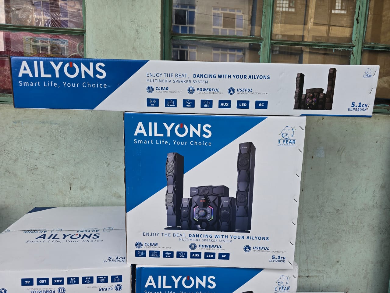 HOME THEATRE. AILYONS ELP5901K 5.1CH Home Theater Multimedia Speaker Sound System With Bluetooth, Astounding Sound,Super Bass surround,High-tech Multimedia,Built-In Powerful Amplifier, Stereo FM Radio