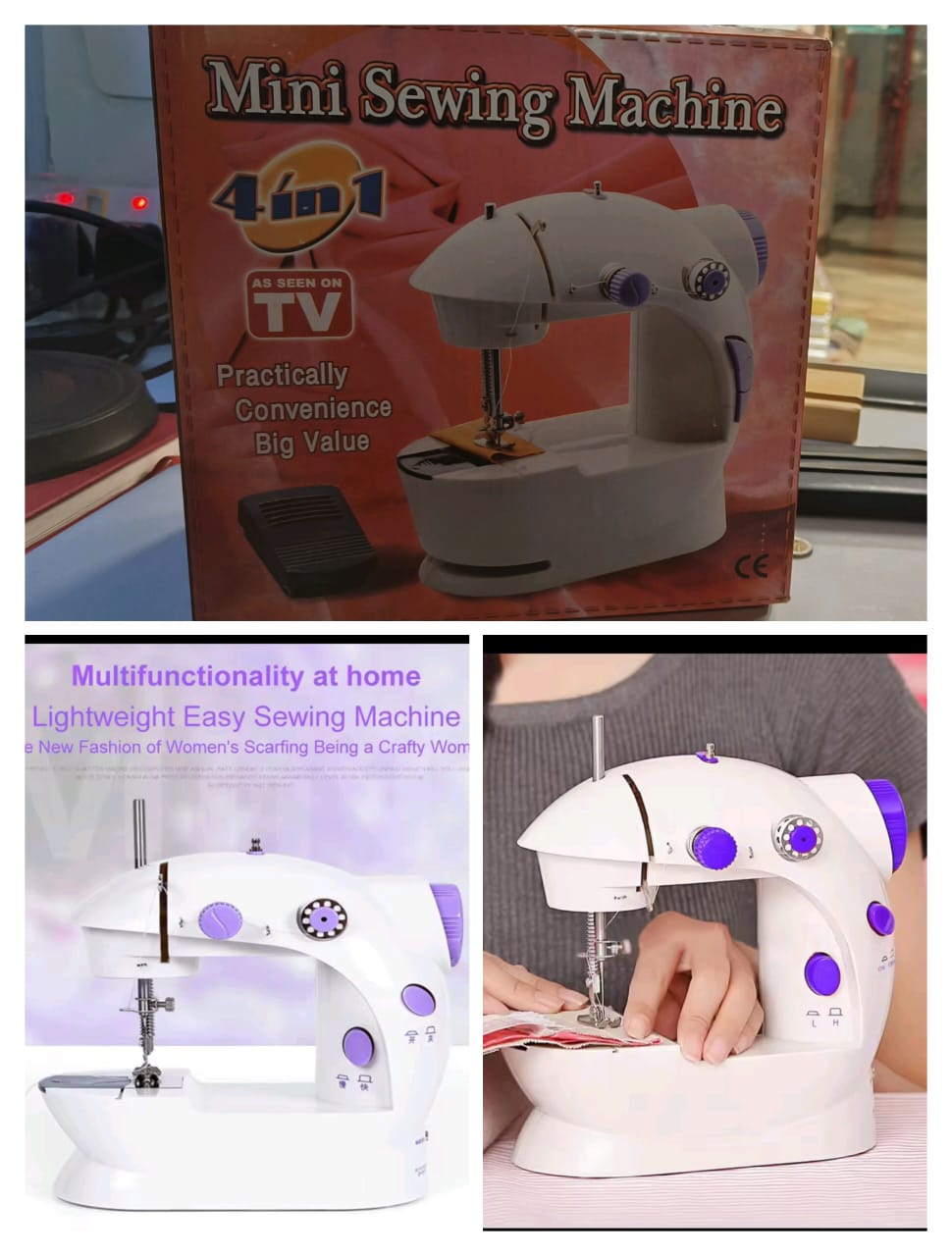 4 in 1 sewing machine,Portable Mini Electric Sewing Machine (4-in-1) with Foot Pedal - Compact Household Crafting & Tailoring Machine,Compact Sewing Machine,Electric Portable Stitching Machine.