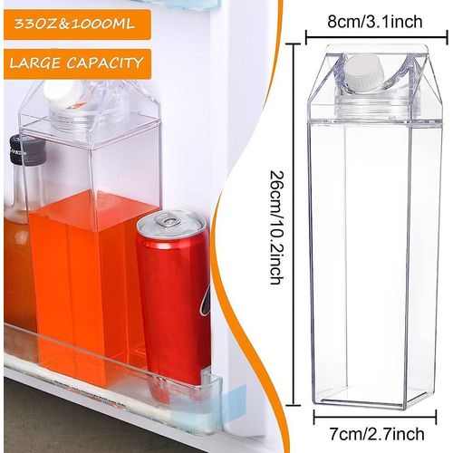 1L Clear Acrylic Fridge Bottle With Tight Duo Lid