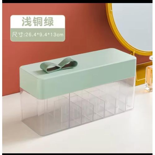 Transparent Lipstick Storage Box Makeup Organizer Cosmetic Holder Makeup Tools Storage Pearls Box Brush Accessory Organizer Box