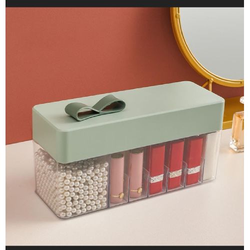 Transparent Lipstick Storage Box Makeup Organizer Cosmetic Holder Makeup Tools Storage Pearls Box Brush Accessory Organizer Box
