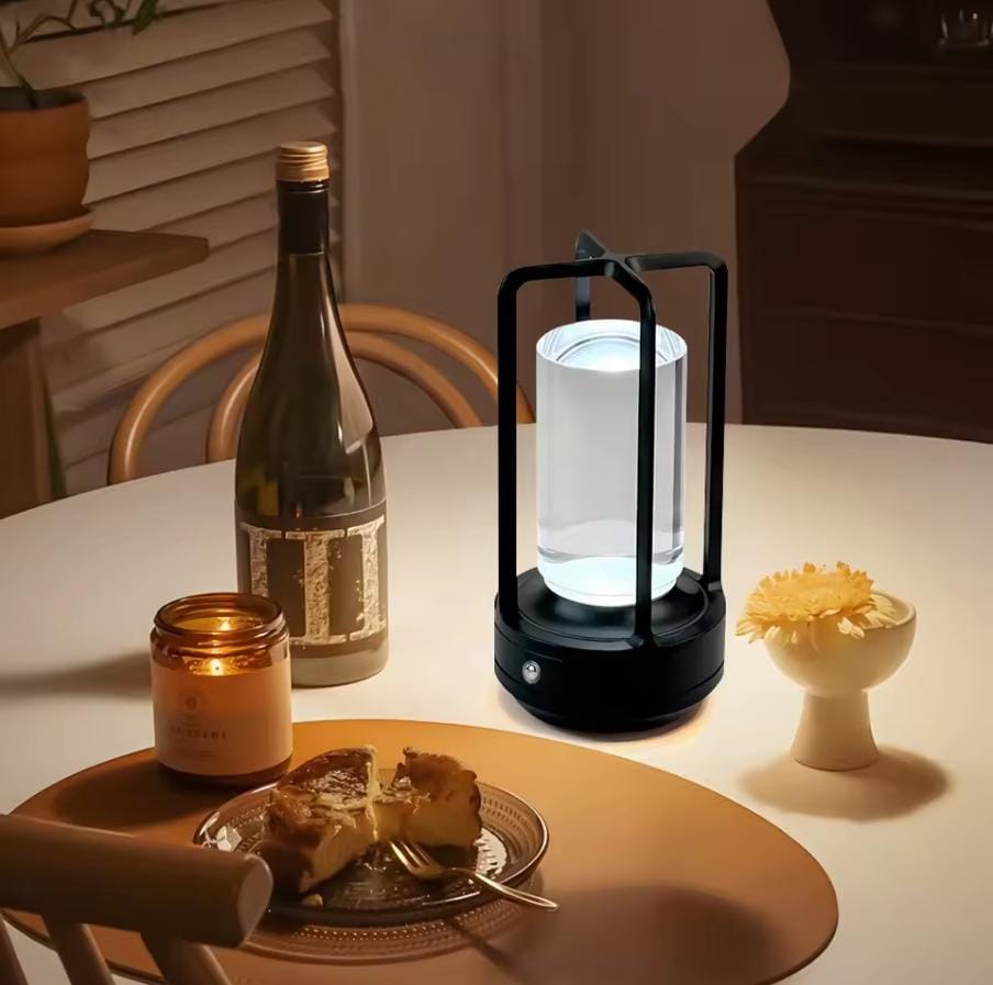 Stemless dimmable table lamp change and rechargeable
