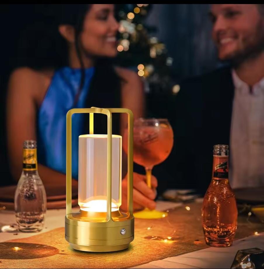 Stemless dimmable table lamp change and rechargeable