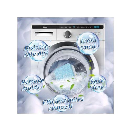 12pcs Deep Clean Washing Machine Tablets - Descale, Deodorize, & Remove Mold